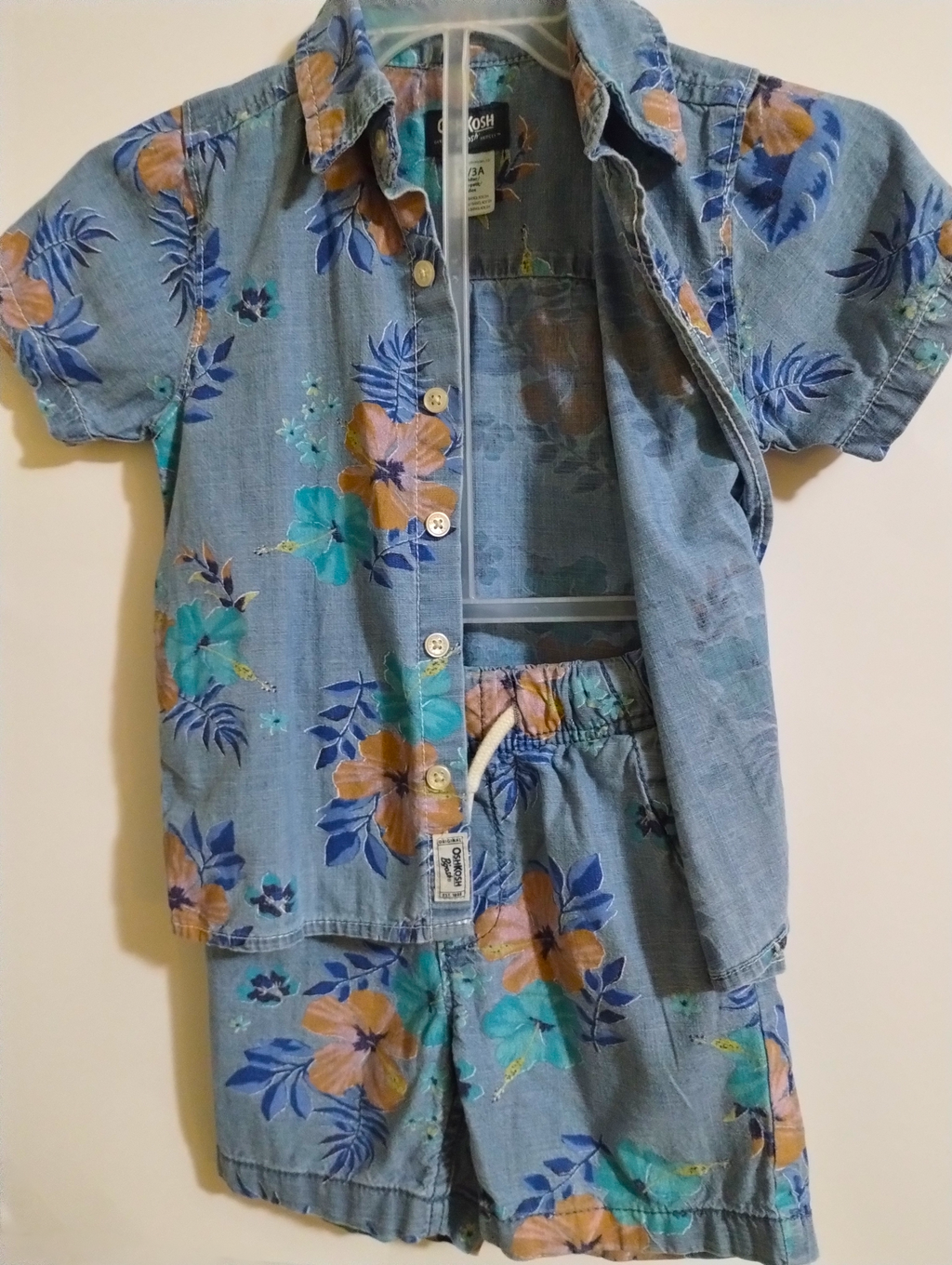 OshKosh B'gosh Rare Vintage Hawaiian Chambray Set, 3T