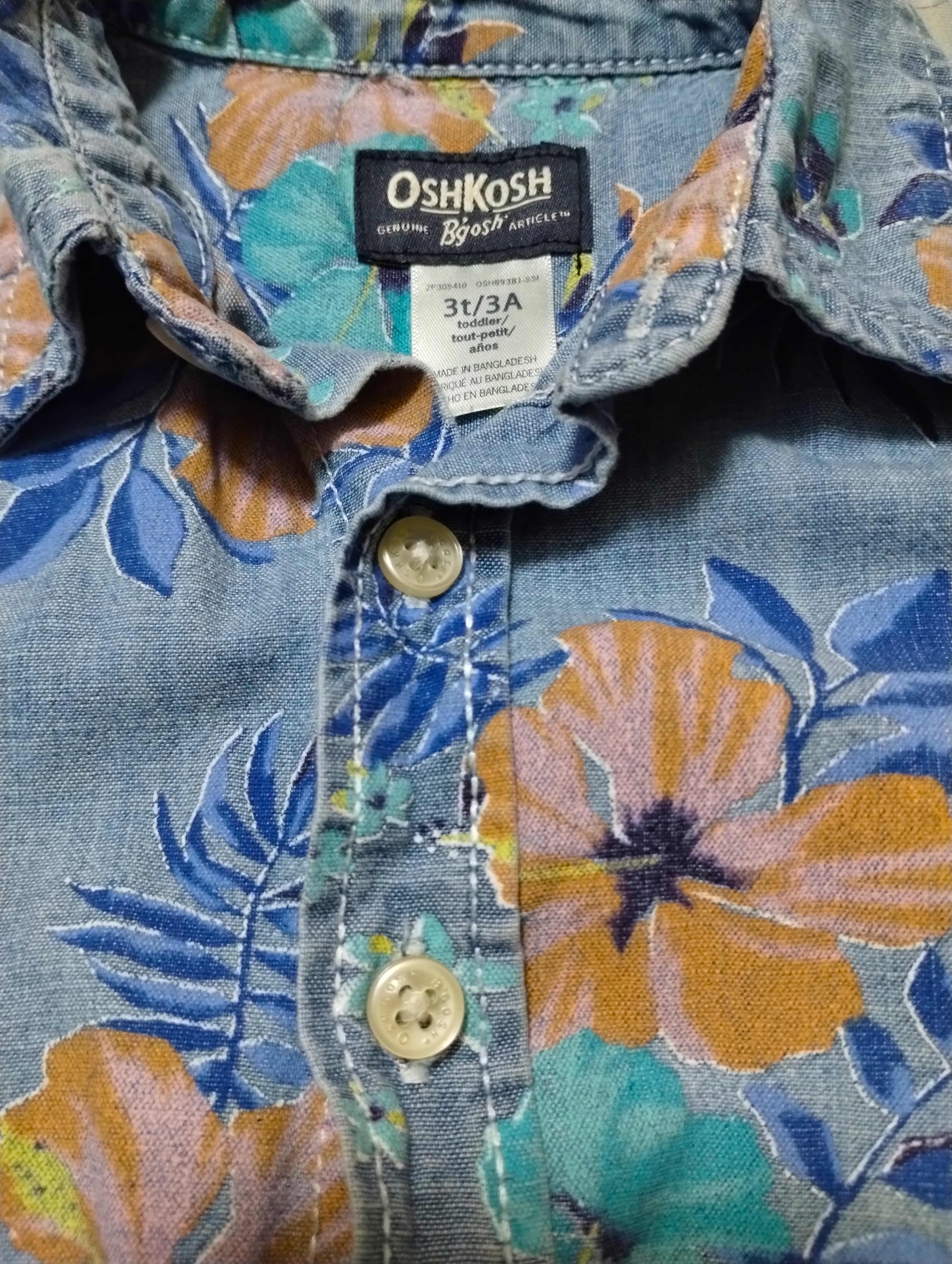 OshKosh B'gosh Rare Vintage Hawaiian Chambray Set, 3T