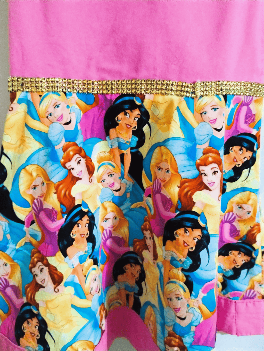 Disney Princess Dress – Custom Vintage, Pink with Princess Print, Size 5–6