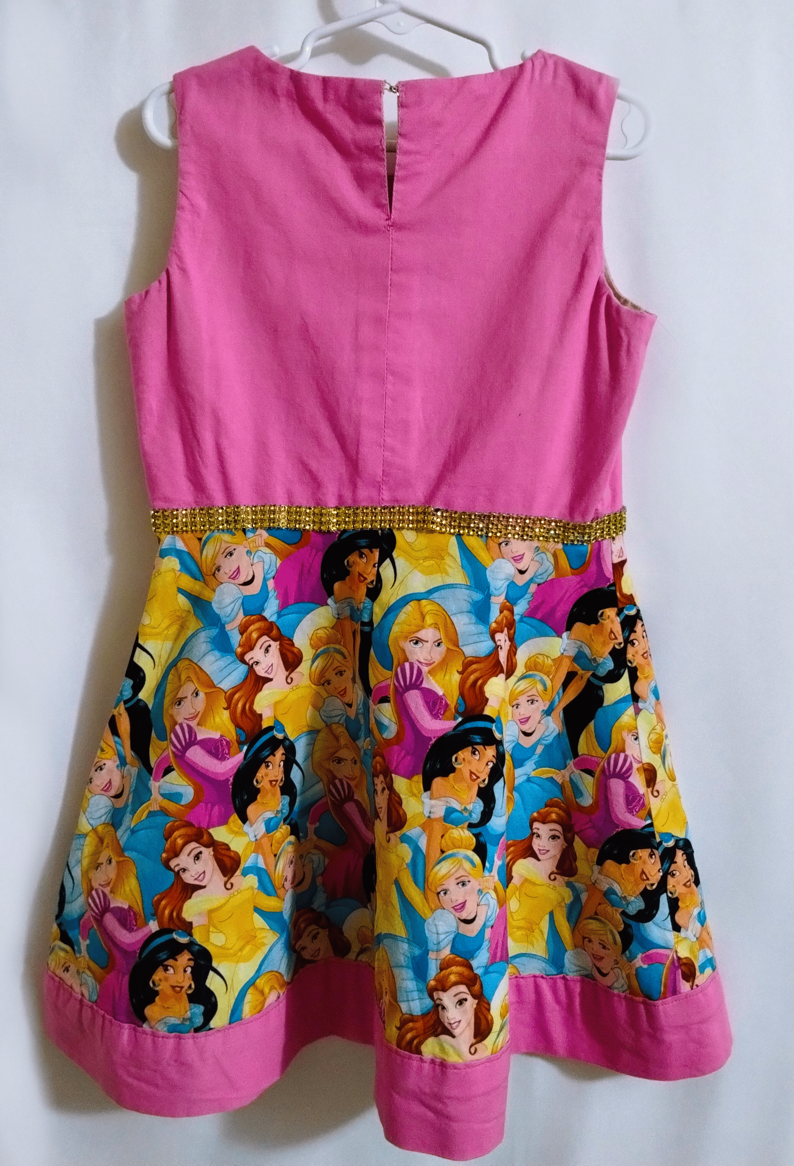 Disney Princess Dress – Custom Vintage, Pink with Princess Print, Size 5–6