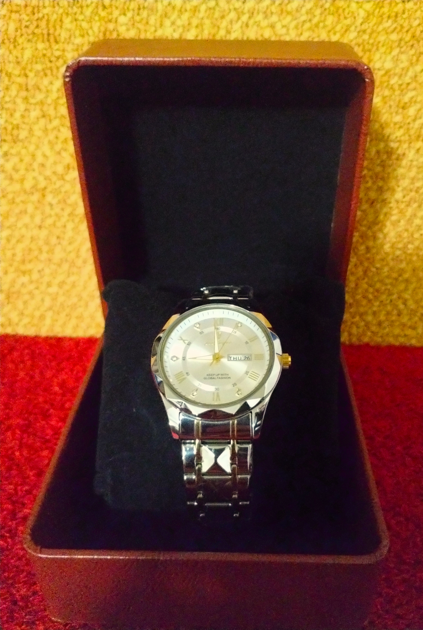 POEDAGAR Luxury Men's Watch - Two-Tone Stainless Steel with Day-Date