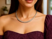 Sterling Silver Rhodium Plated Tubogas Fancy Necklace