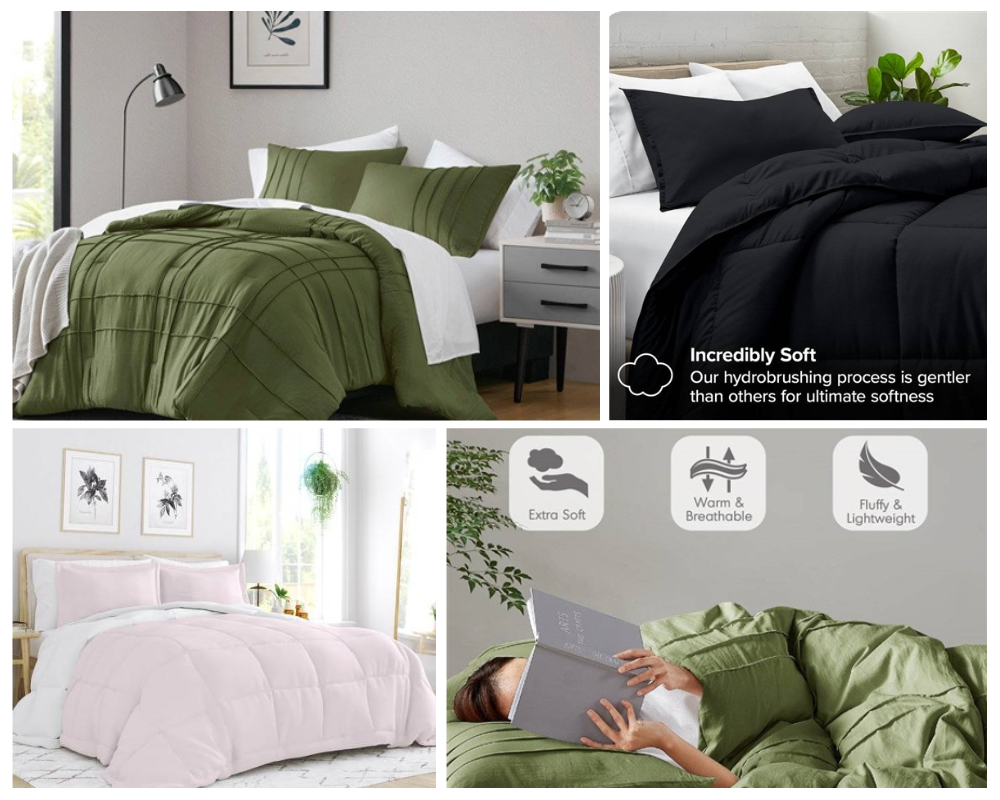 Blush Pink Reversible Microfiber Comforter Set - Twin/Twin XL, 2-Piece