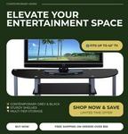 Contemporary Grey and Black TV Stand - Fits up to 42-inch TV