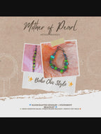 Artisan Green Mother of Pearl & Sterling Silver Bracelet