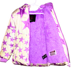 SwissTech Girls’ Puffer Jacket – Purple Star Print, 5T