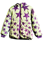SwissTech Girls’ Puffer Jacket – Purple Star Print, 5T