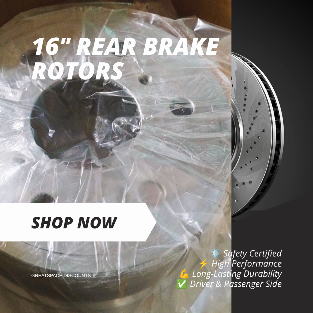16-Inch Rear Brake Rotors – Driver & Passenger Side – Brand New Set!