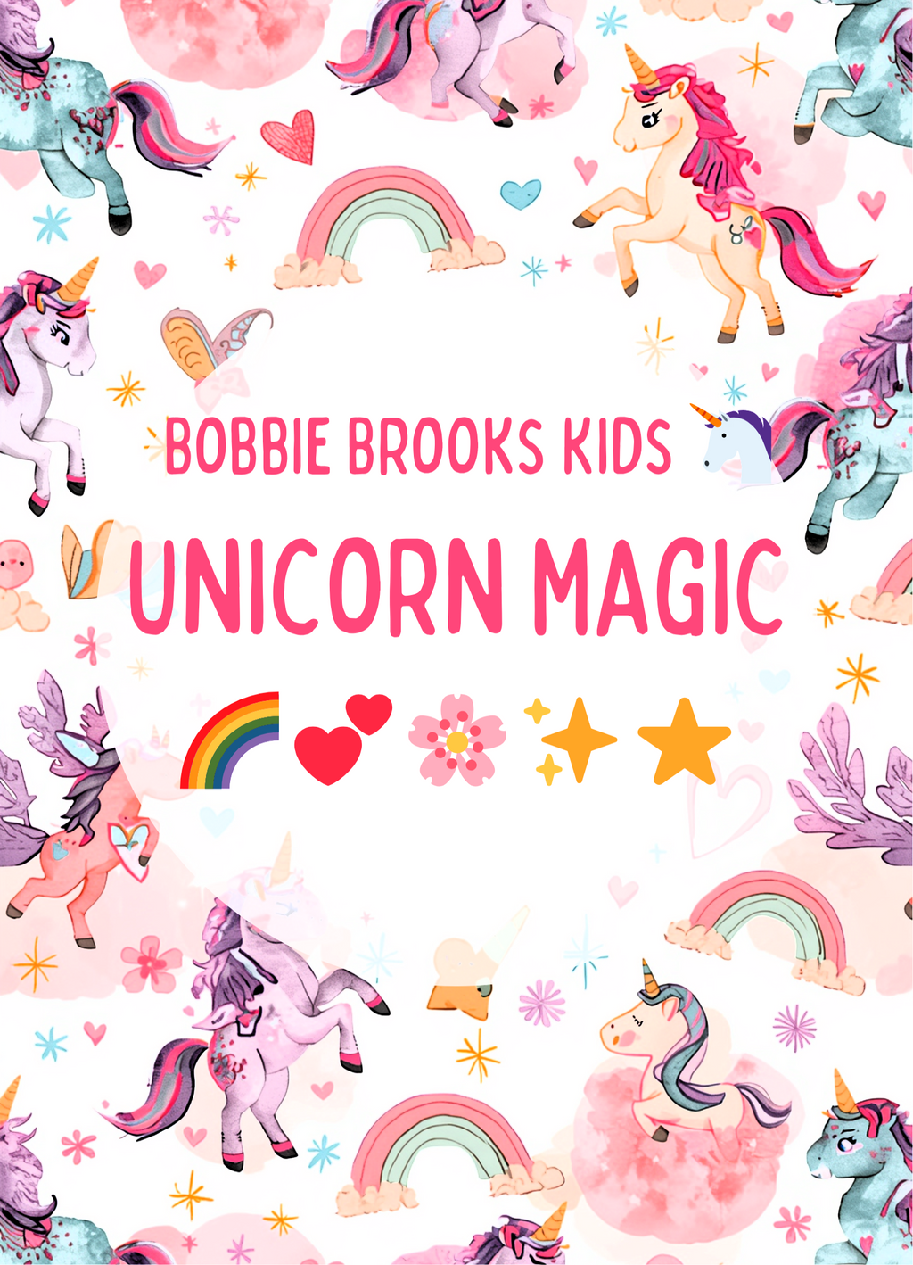 NWT Bobbie Brooks Unicorn Dress - Cotton-Blend, Pink Trim, Sizes XS–M