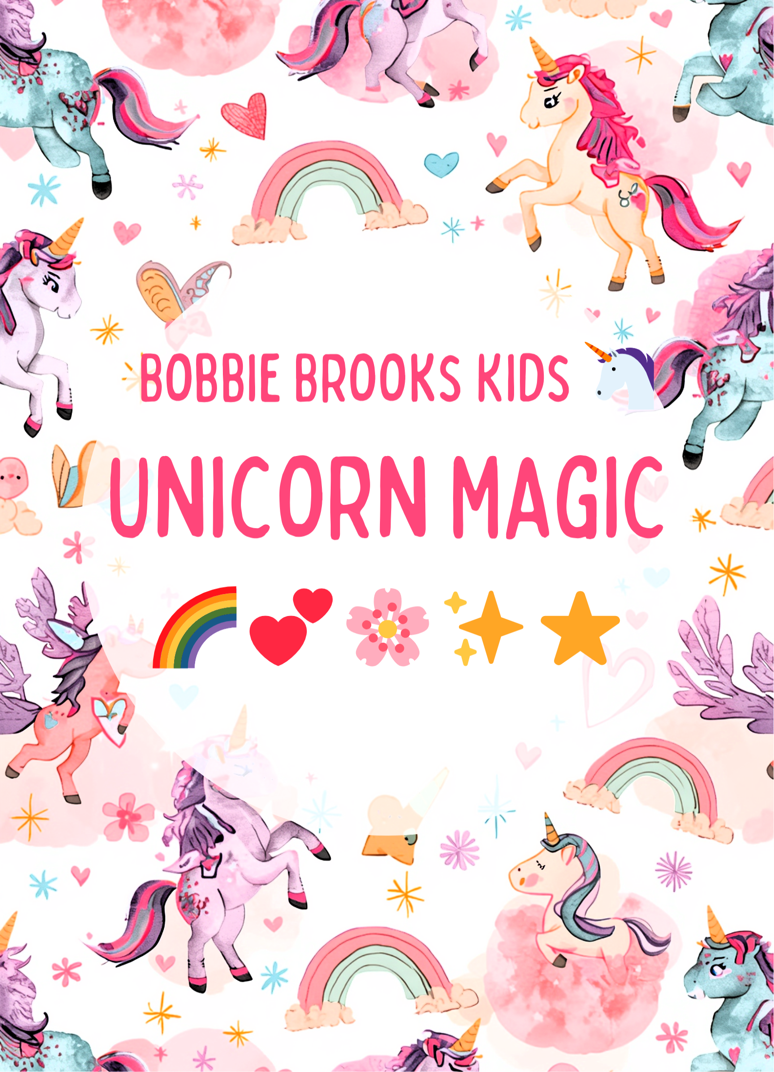 NWT Bobbie Brooks Unicorn Dress - Cotton-Blend, Pink Trim, Sizes XS–M