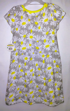 NWT Bobbie Brooks Daisy Print Dress - Gray & Yellow, XS, S, M