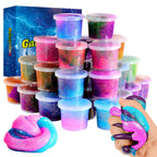 Galaxy Slime 6-Pack Variety Set — Soft, Stretchy, Resealable Jars (2 oz Each)