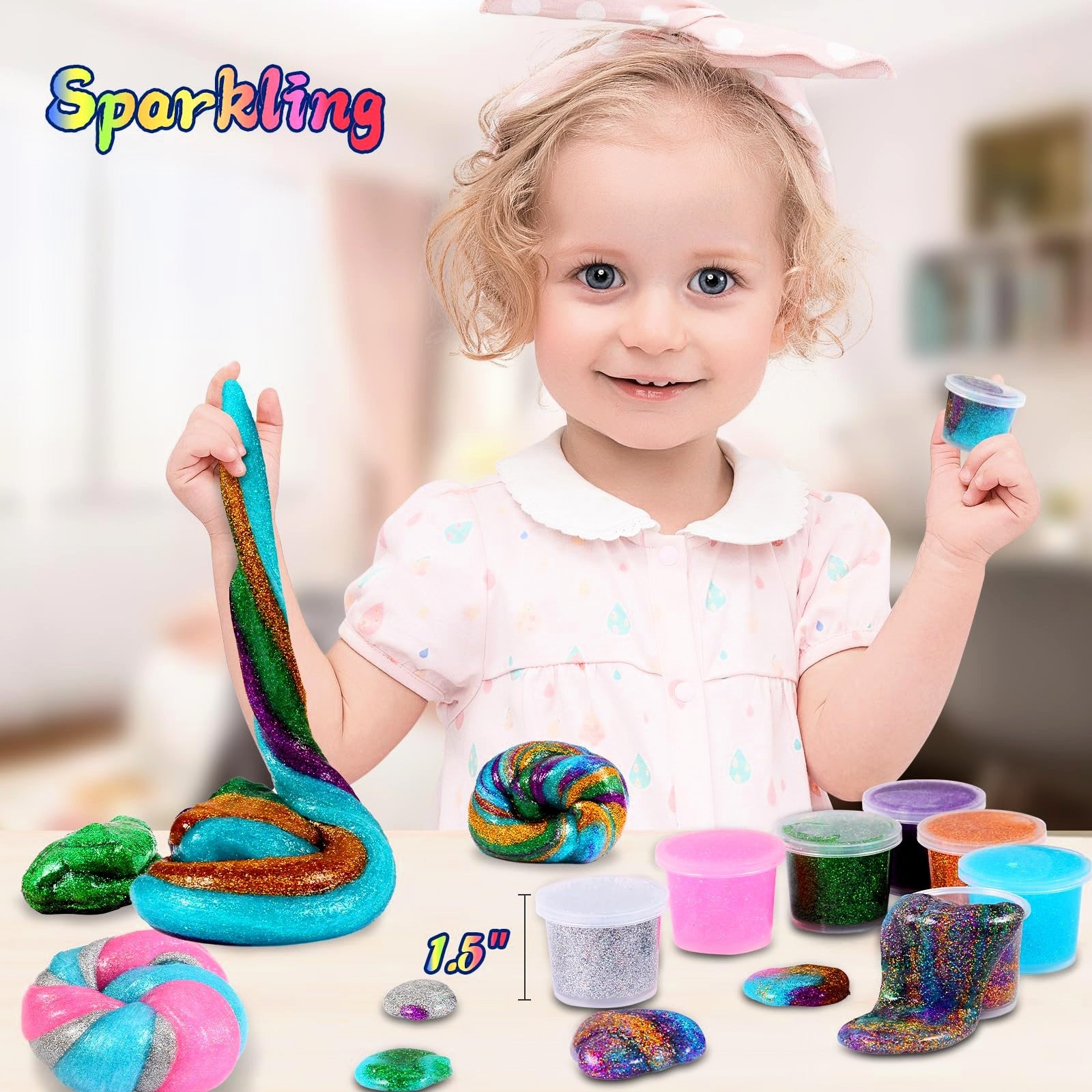 Galaxy Slime 6-Pack Variety Set — Soft, Stretchy, Resealable Jars (2 oz Each)