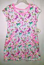 NWT Bobbie Brooks Unicorn Dress - Cotton-Blend, Pink Trim, Sizes XS–M