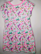 NWT Bobbie Brooks Unicorn Dress - Cotton-Blend, Pink Trim, Sizes XS–M