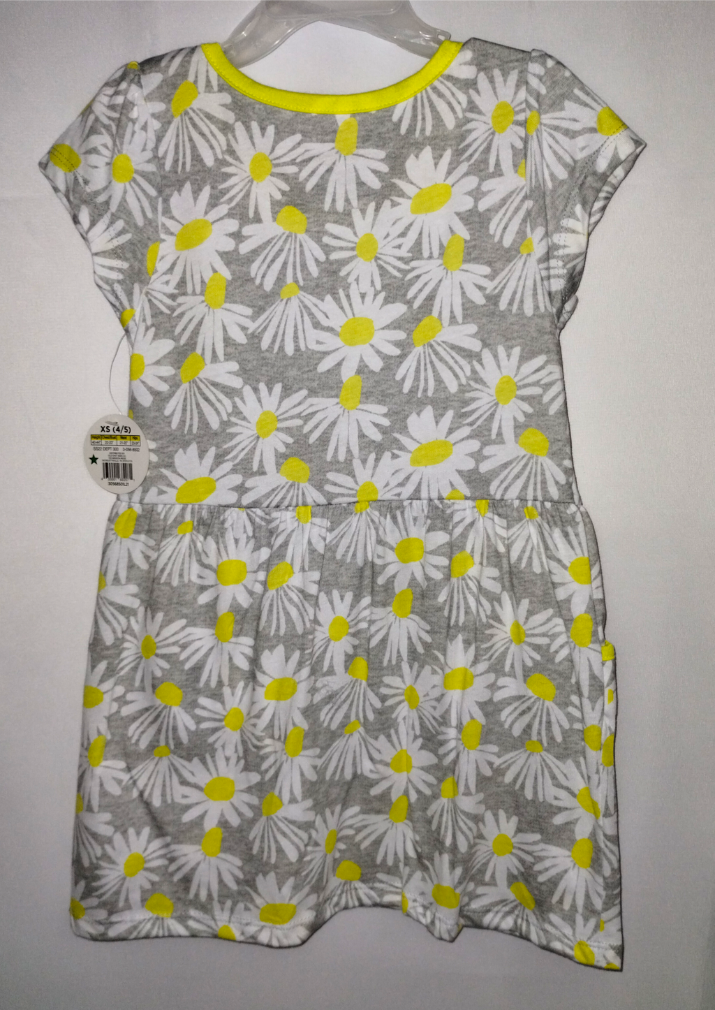 NWT Bobbie Brooks Daisy Print Dress - Gray & Yellow, XS, S, M