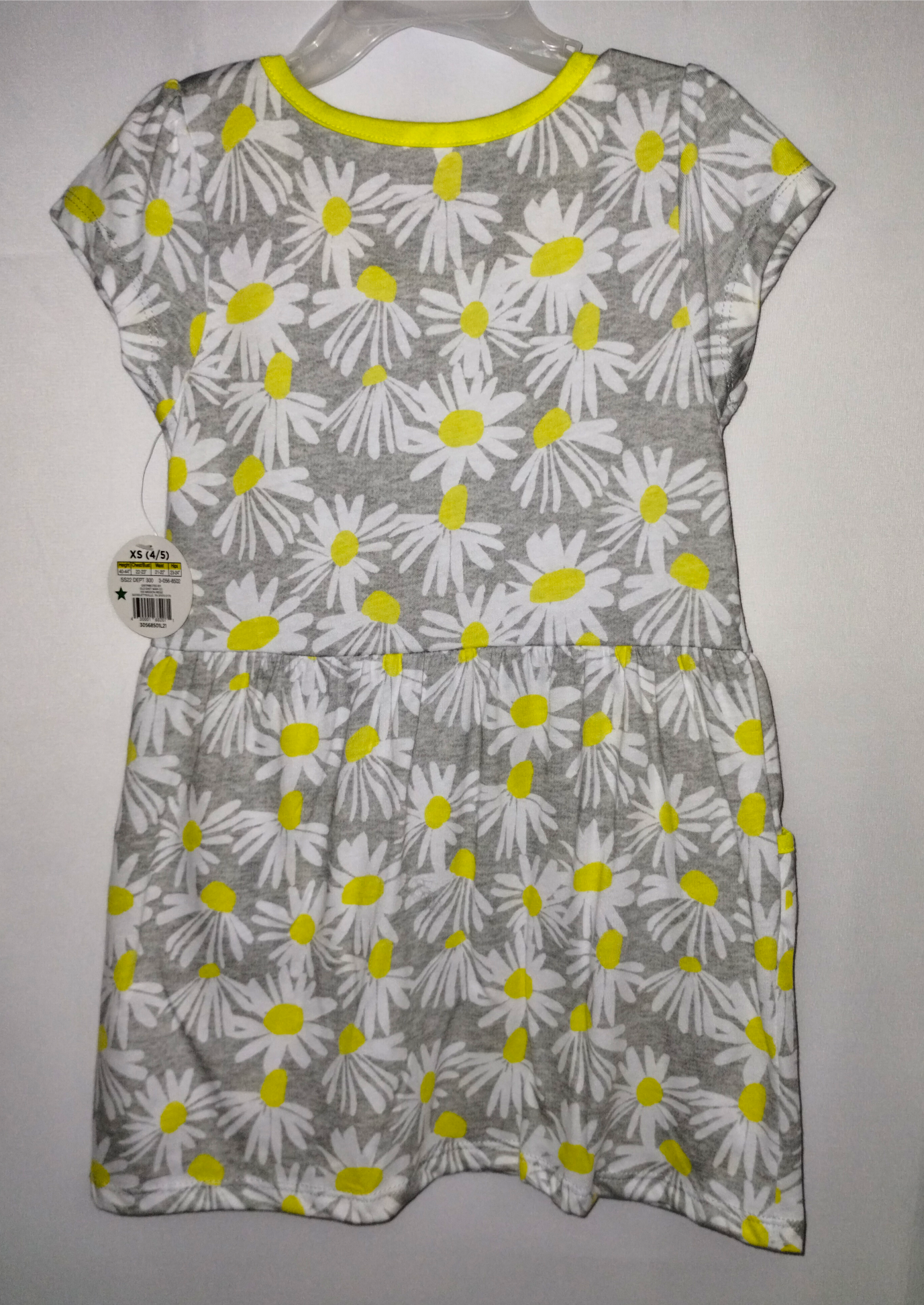 NWT Bobbie Brooks Daisy Print Dress - Gray & Yellow, XS, S, M