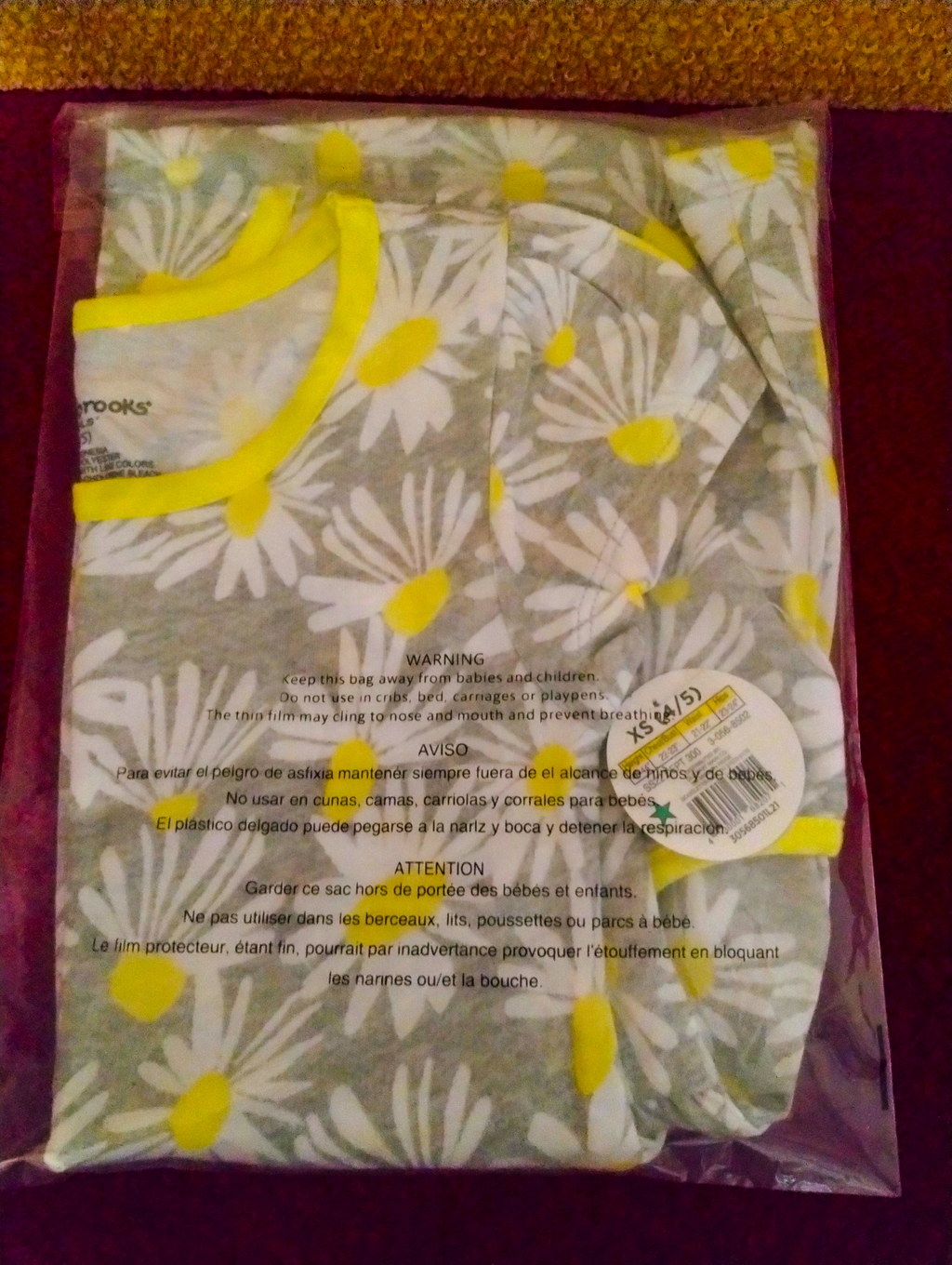 NWT Bobbie Brooks Daisy Print Dress - Gray & Yellow, XS, S, M