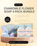 Yardley London Chamomile Flower Soap Bar 4-Pack Bundle