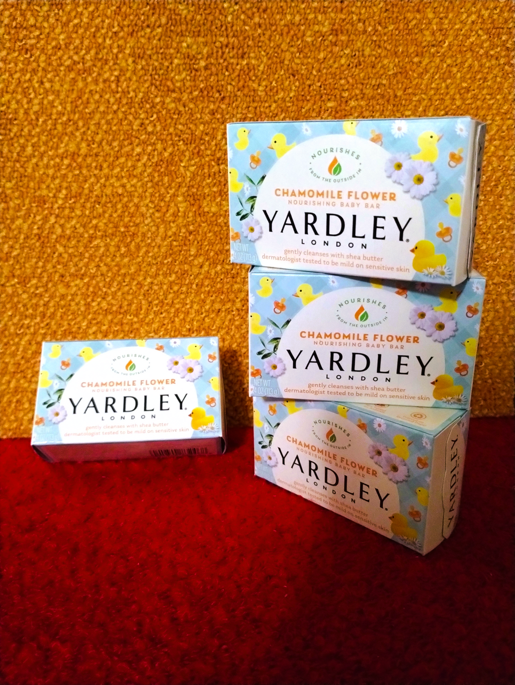 Yardley London Chamomile Flower Soap Bar 4-Pack Bundle